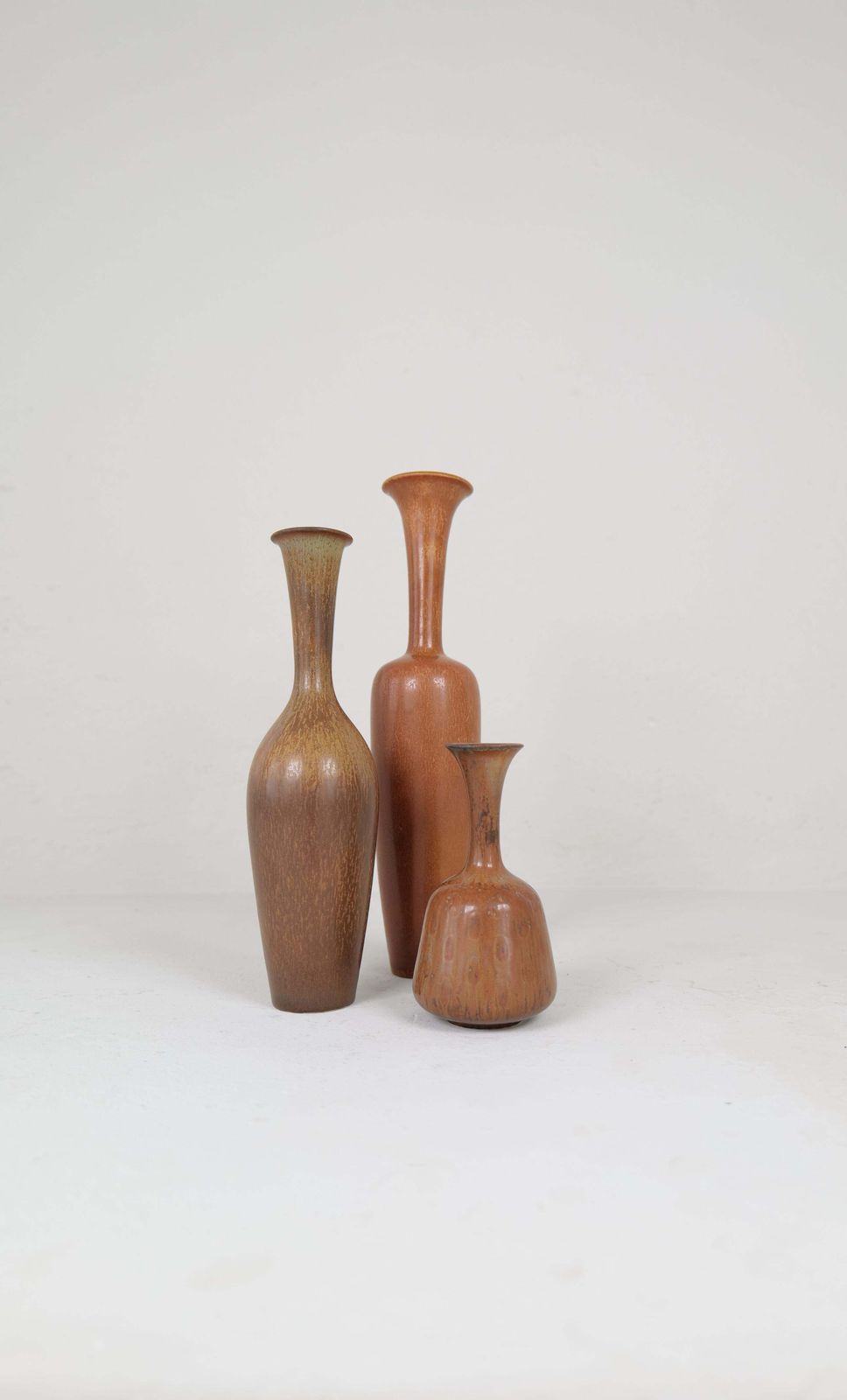 Midcentury Modern Groupe Of 3 Earthy Vases Rörstrand By Gunnar Nylund, Sweden photo Home Decor
