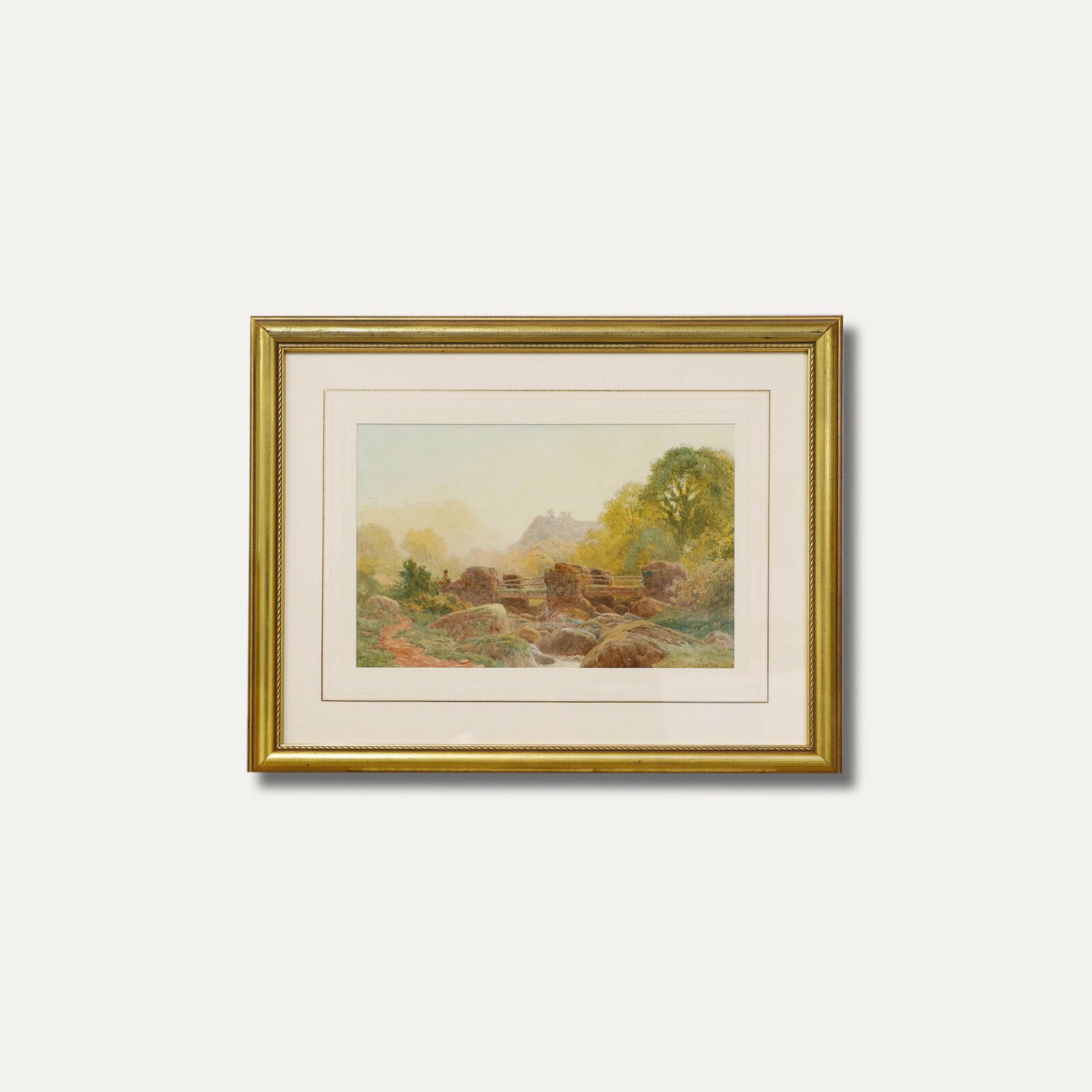 Henry Hilton (Fl.1879 1888)   Watercolour, Fishing From The Old Stone Bridge photo buy