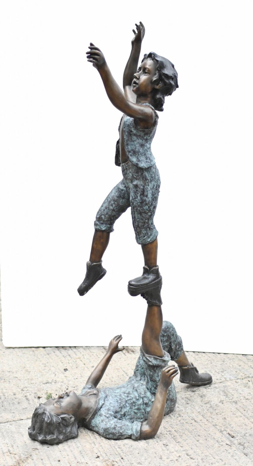 Children Acrobat Bronze Statue Garden Sculpture 6 Feet 170 Cm photo for sale