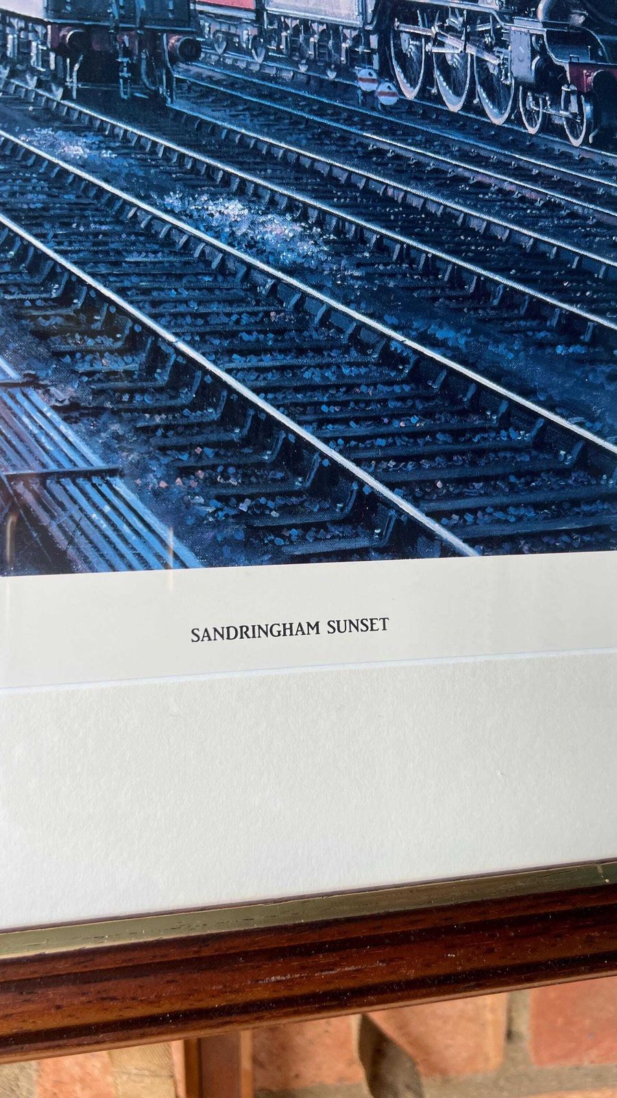 Large Signed Framed Railway Print 'Sandringham Sunset' By Malcolm Root (1988) – Steam Locomotive Art photo Art