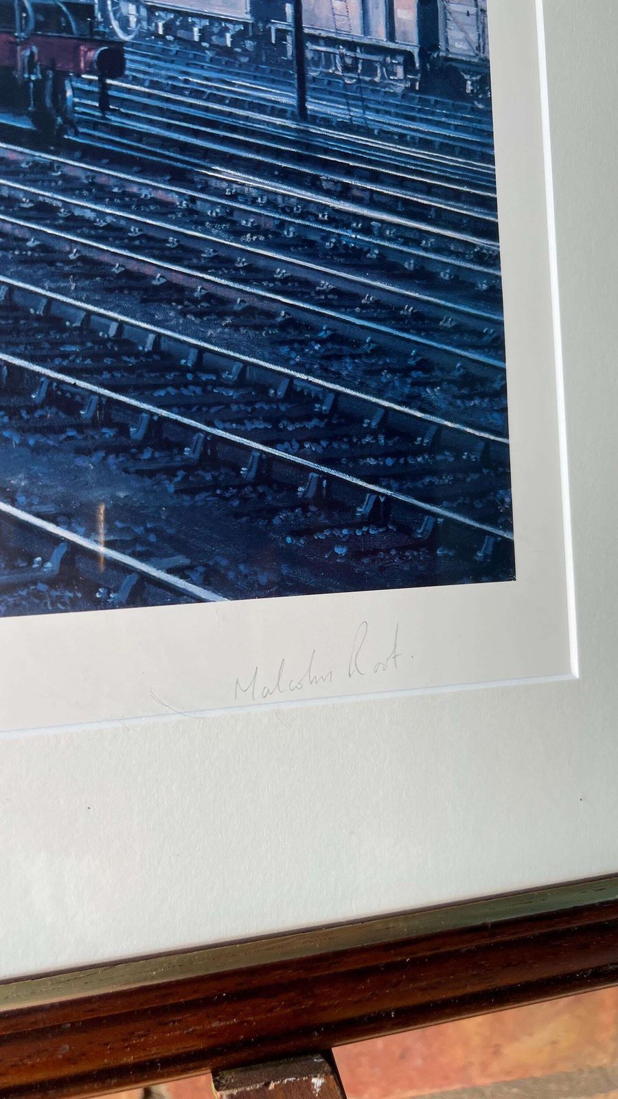 Large Signed Framed Railway Print 'Sandringham Sunset' By Malcolm Root (1988) – Steam Locomotive Art photo 139.0