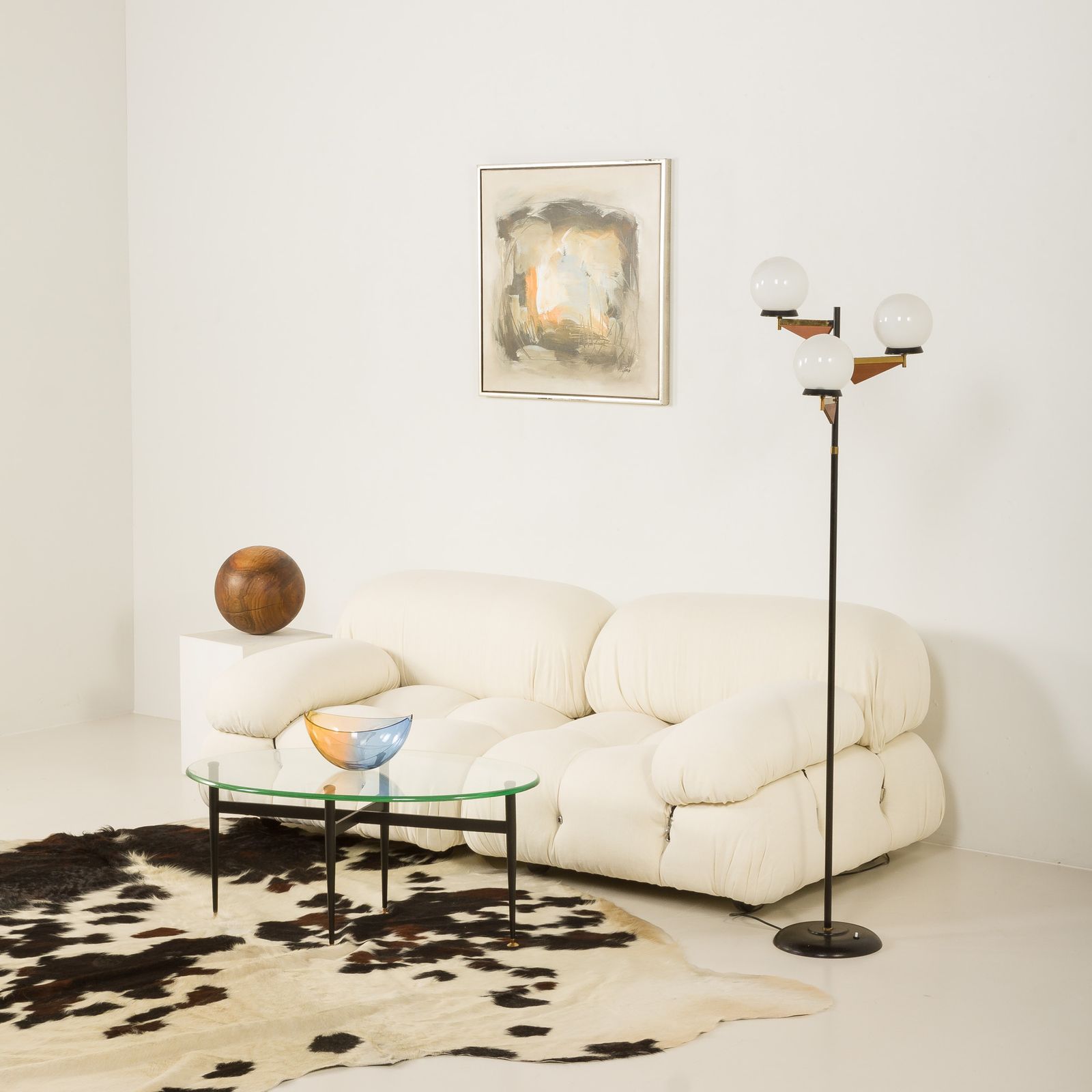 Camaleonda Sofa By Mario Bellini Renovated In Linen Upholstery By Franco Fabri, Italian Mid Century Modern, 1970s