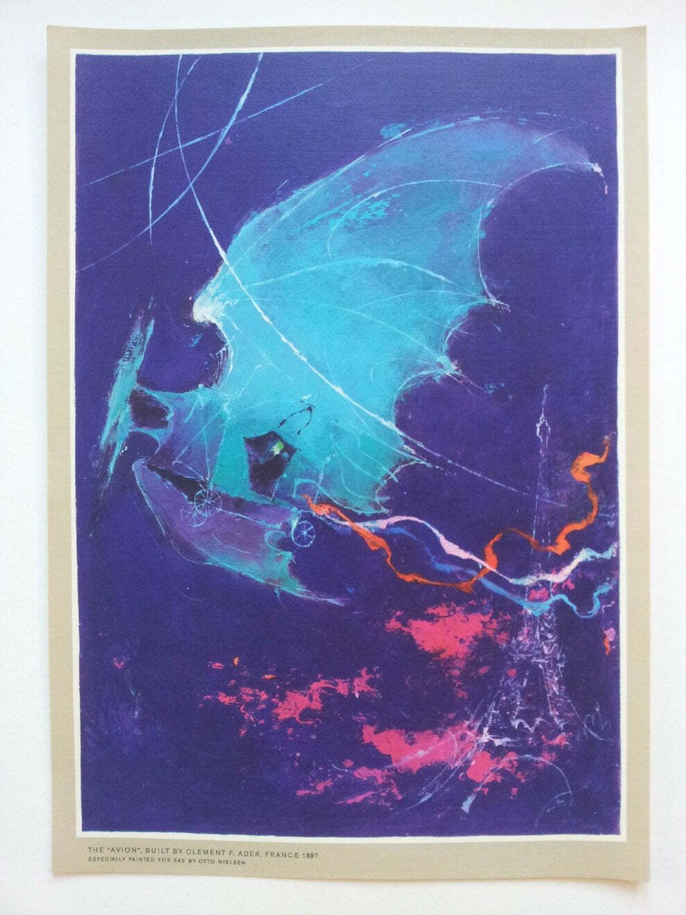1960 Sas Airlines Poster (Clément F. Ader)   Original Vintage Poster