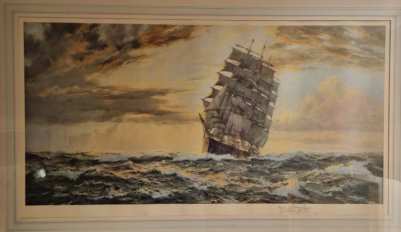 Montague Dawson, 'Into The Golden West' Signed In Pencil, Blind Stamped, Colour