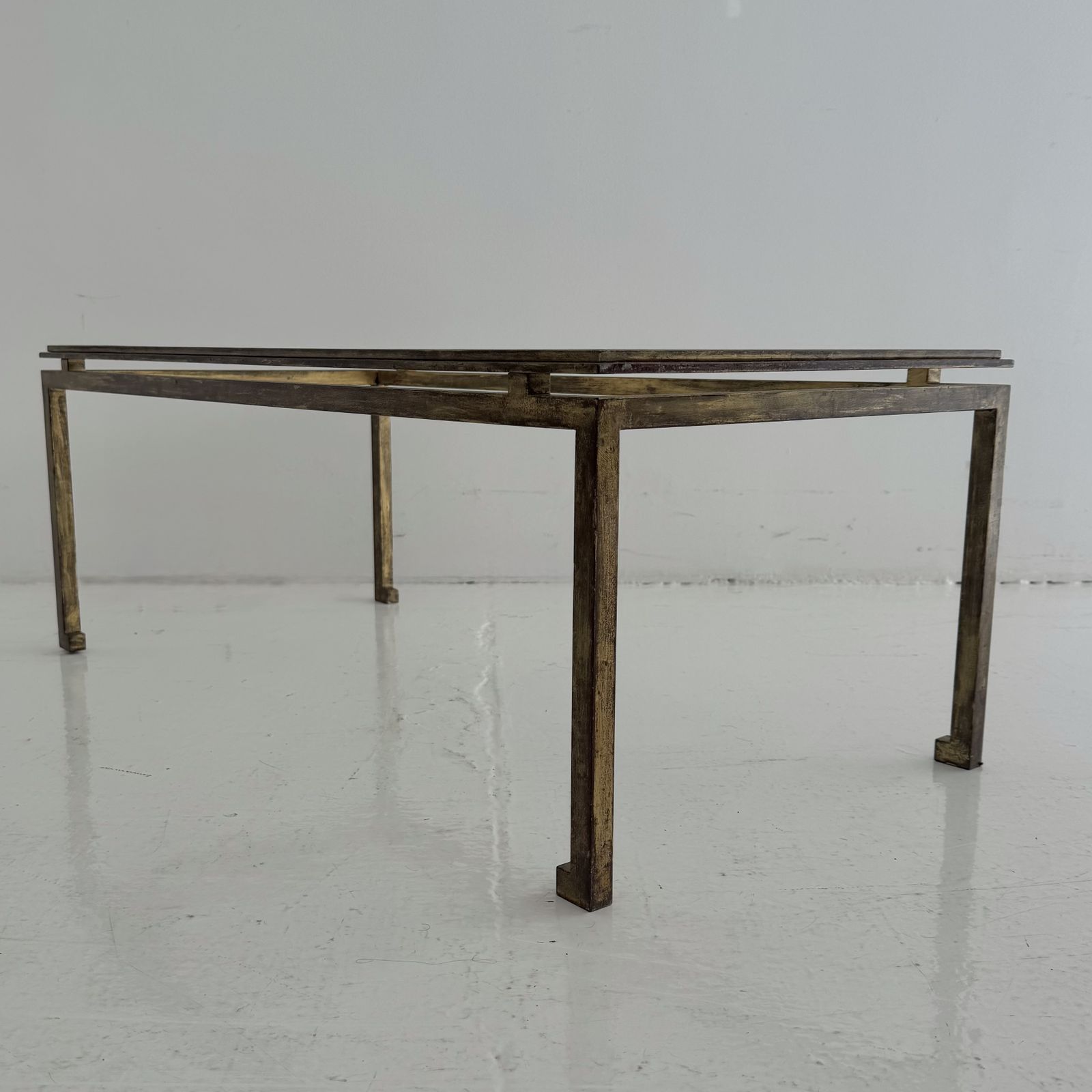 photo for sale A 1950s French Gilt Bronze Maison Ramsay Coffee Table