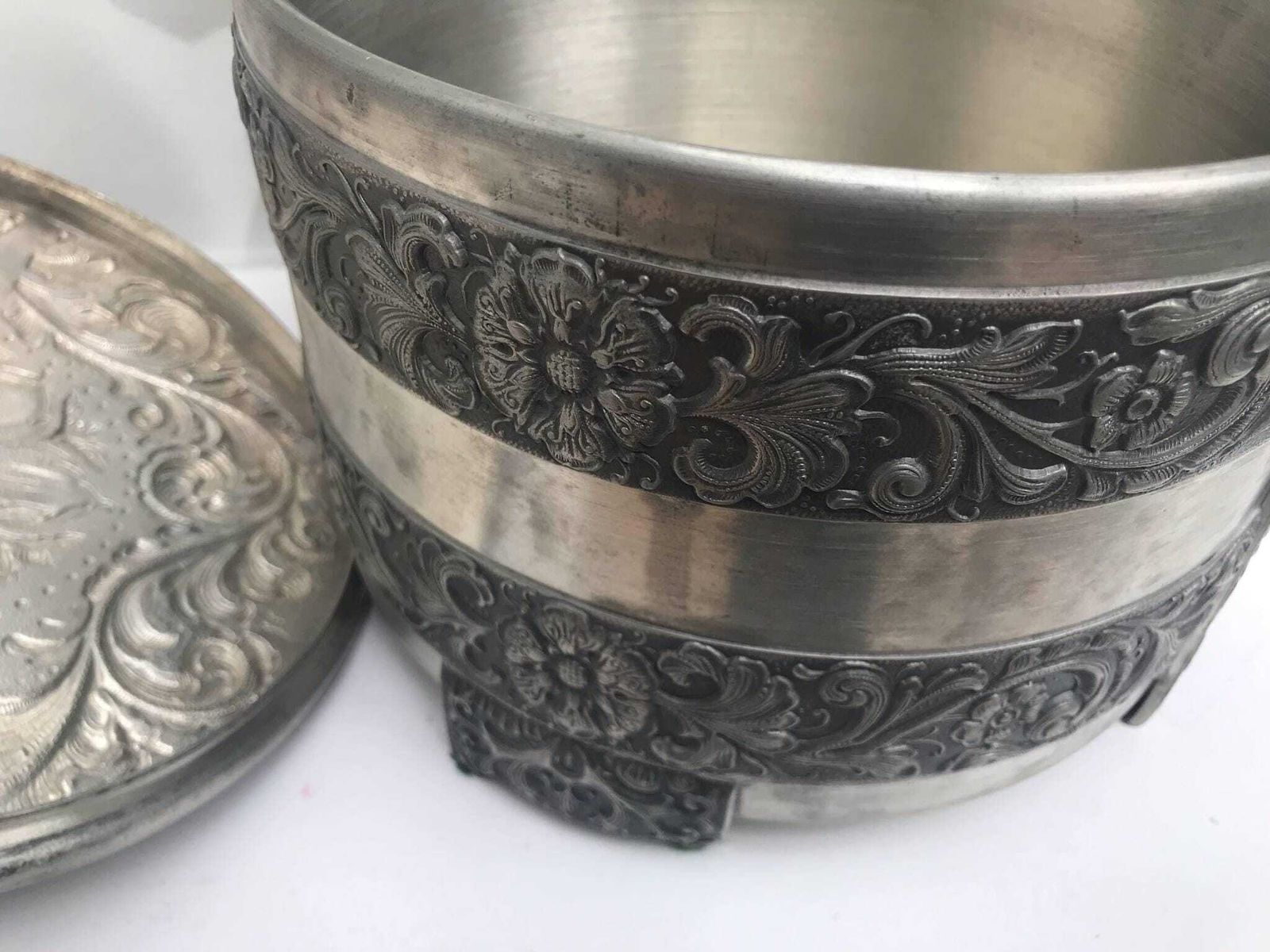 Pan Norwegian Pewter Pot With Lid Signed Eik Norway Herdet Tinn 1970 Viking Style Kitchen Decor Scandinavian Craftsmanship Collectible Gift photo vintage