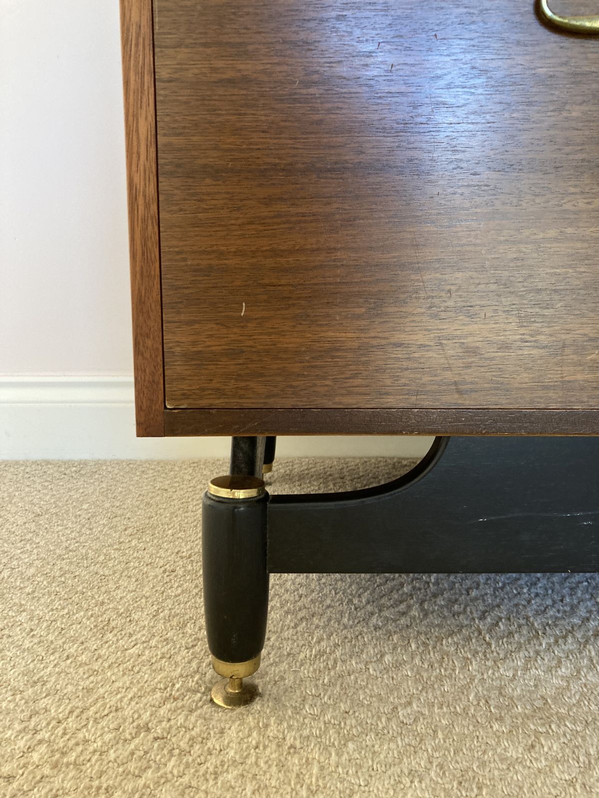 Mid Century G Plan Tola And Black Large Chest Of Drawers photo for sale