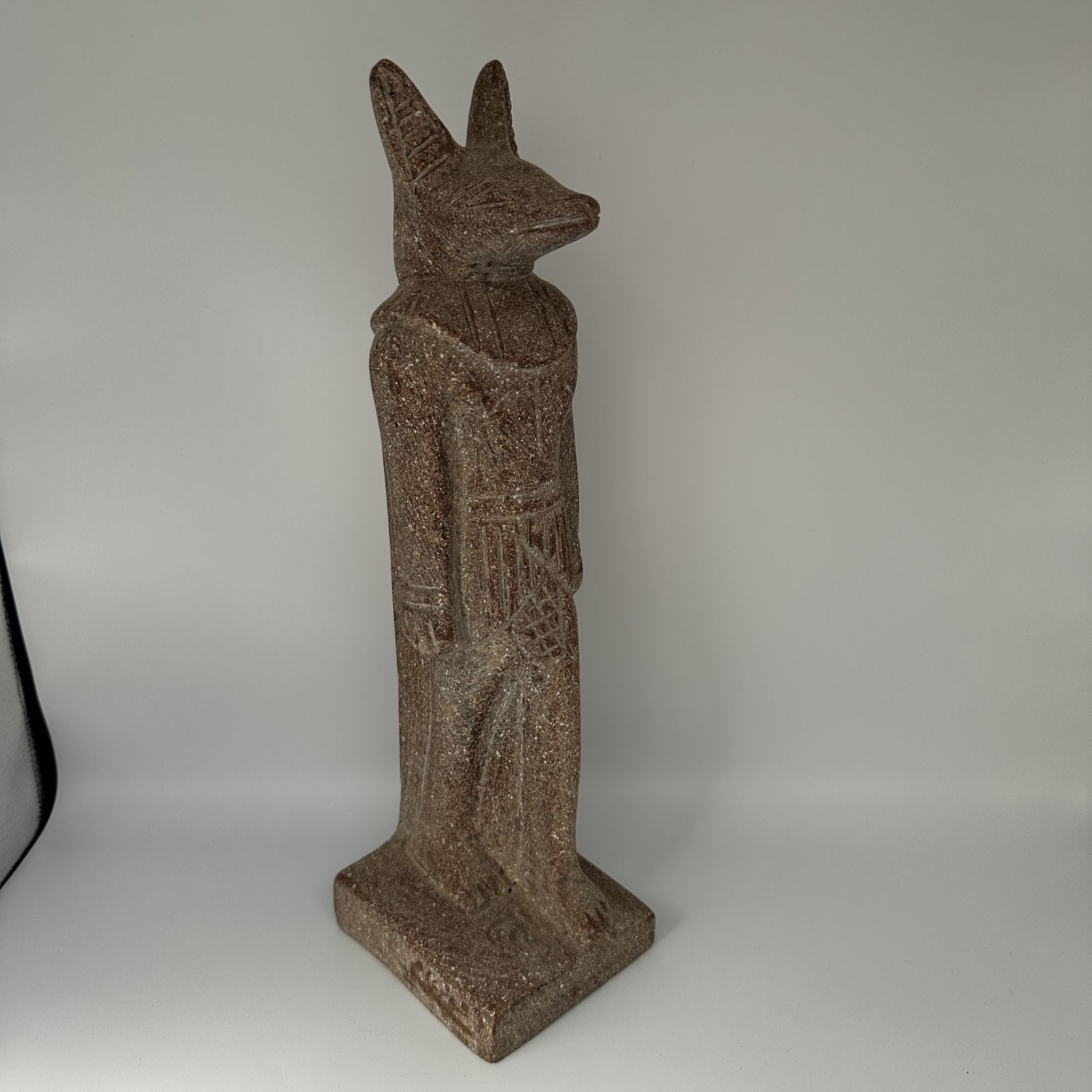 Egyptian God Anubis Mythological Statue Handcrafted Heavy Egyptian Granite Stone photo furniture