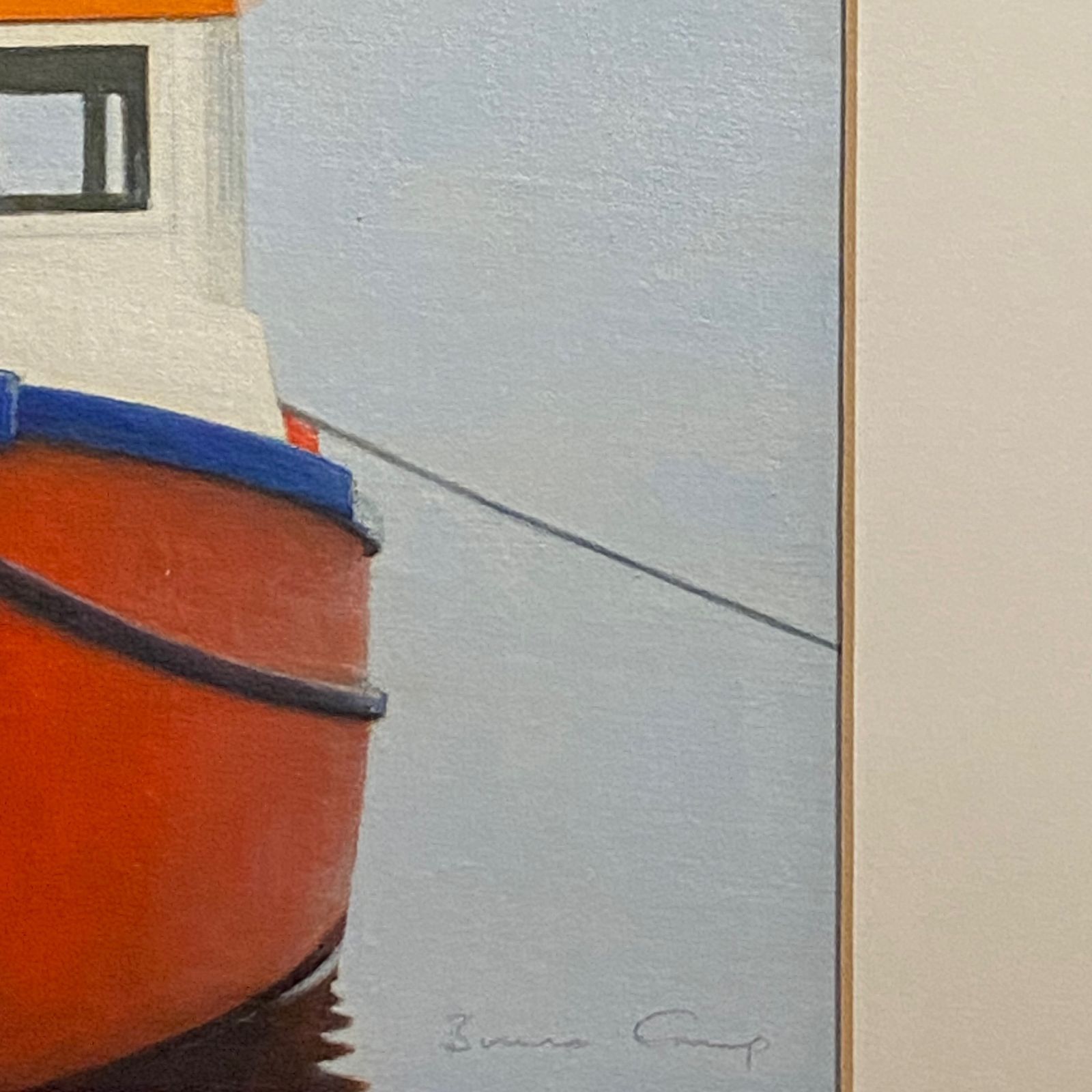 Pair Of Large Paintings Of Fishing Boats photo Art