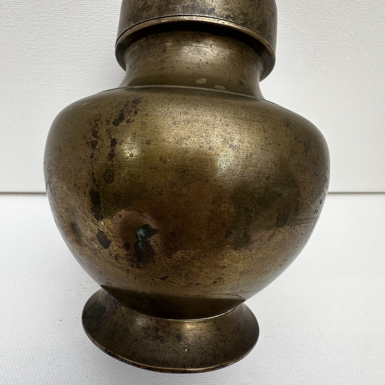 Antique Religious Brass Copper Holy Water Hinduism Shadu Kamandal Ganga Jal Pot photo vintage