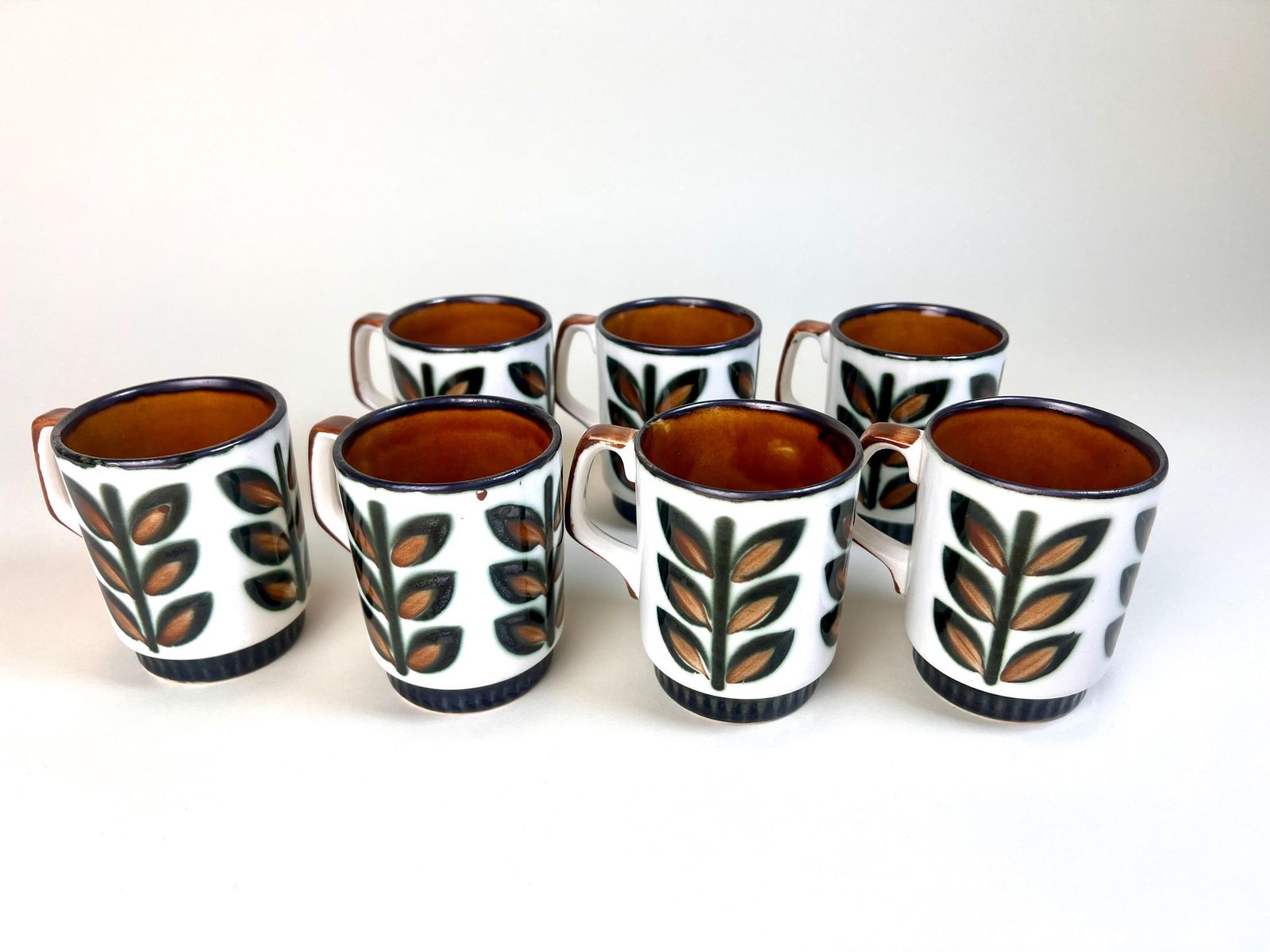 Vintage Boch Belgium Rambouillet Coffee Cups, Set Of 7, Mcm Coffee Cups, Rare Boch Belgium, Boch Collection, Tea Lover Gift, Coffee Lover photo for sale