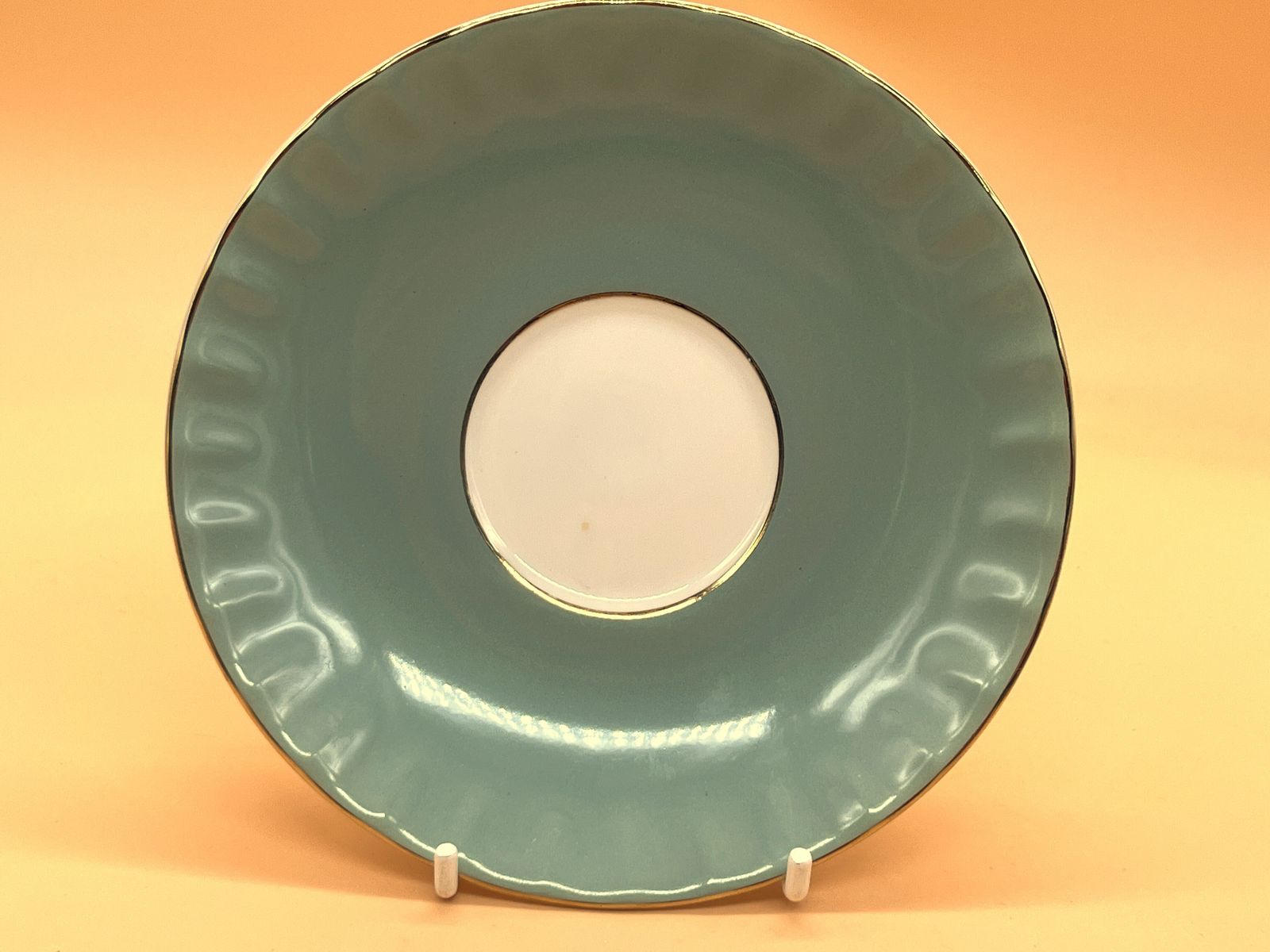 Aynsley China Oban Shape Cottage Garden Pale Green Cabinet Tea Cup & Saucer Duo. photo for sale