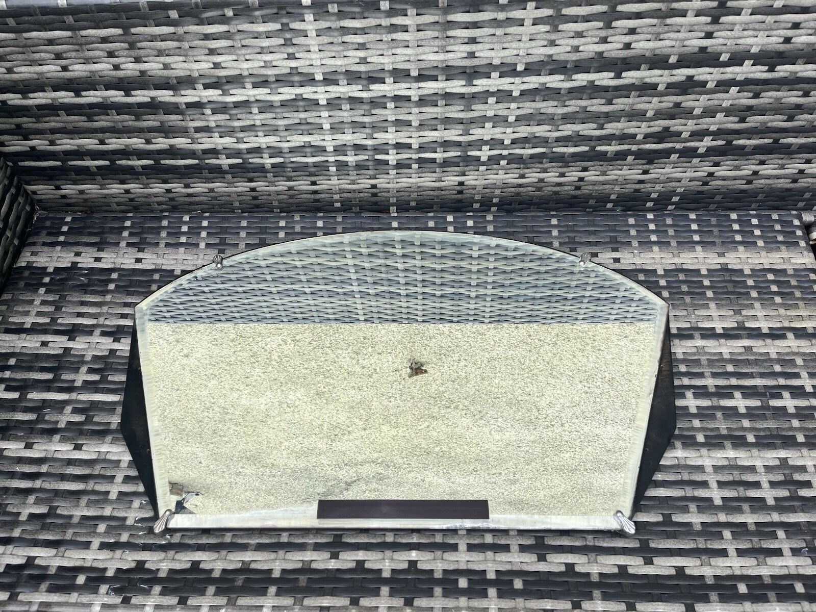 Antique Art Deco Fanned Bevelled Over Mantel Wall Hall Mirror Scallop Shell Clip photo buy