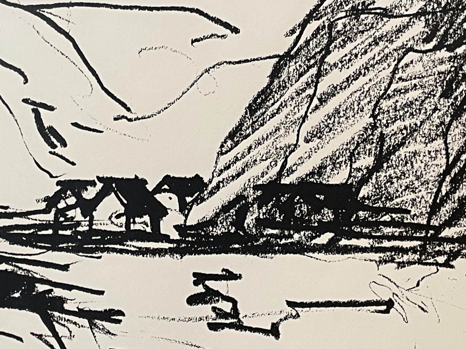 Original Vintage Abstract Postmodern Print From 1993 By Danish Artist Frank Hammershøj With Motive Of Landscape From The Faroe Islands photo 225.0