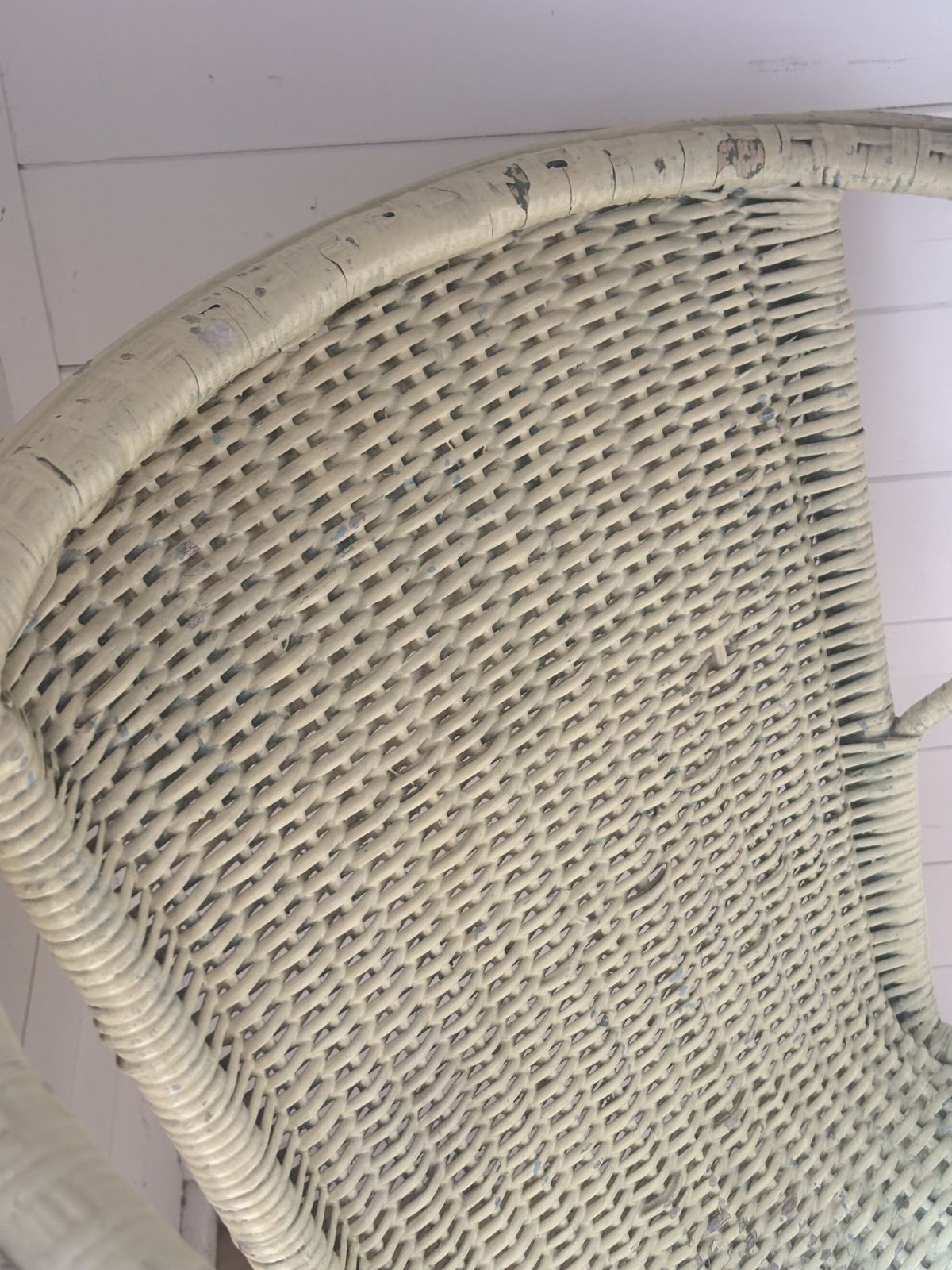 Lovely Old French Yellowwicker Chair photo vinterior
