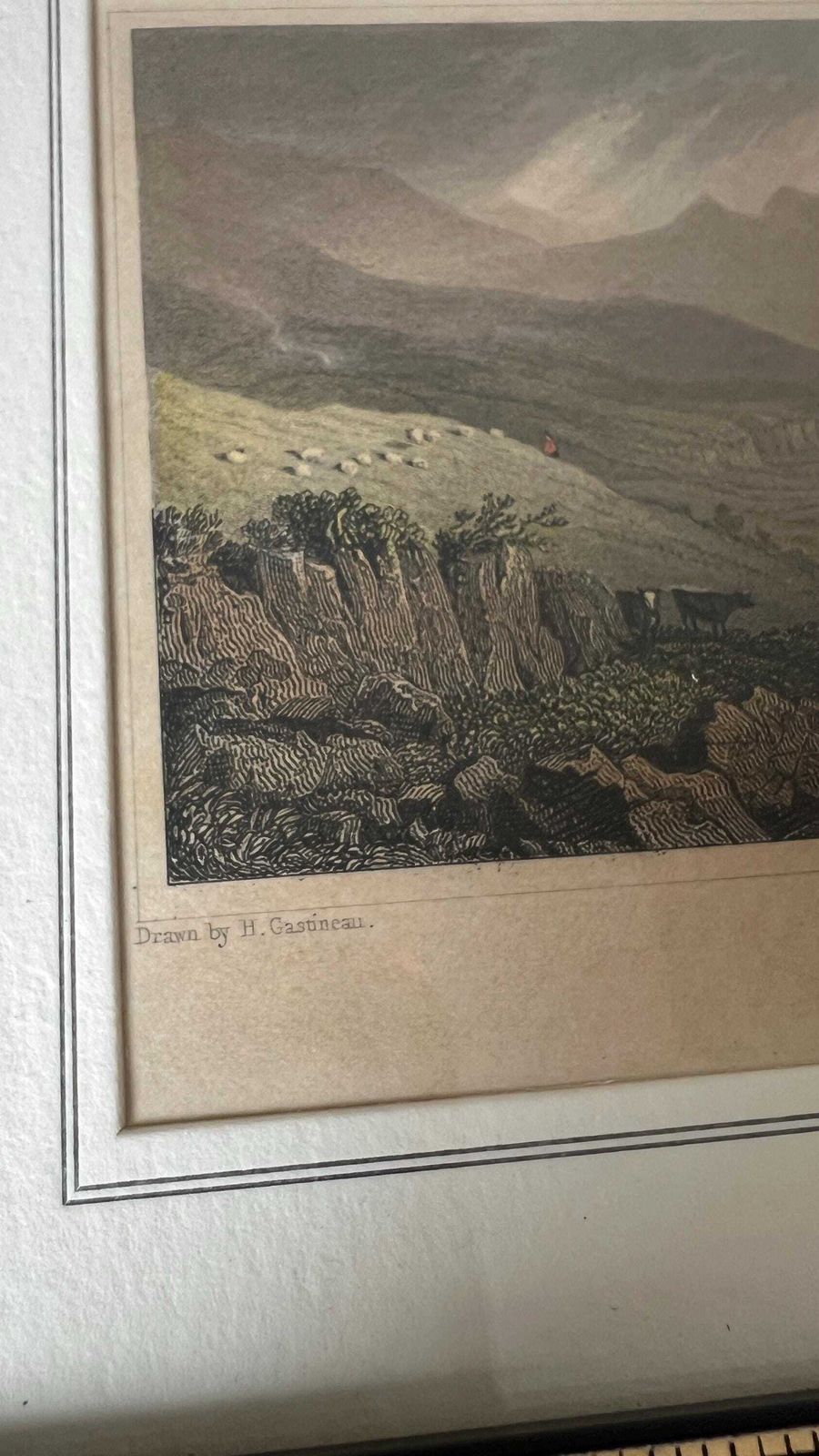 Antique 1800s Engraving Of Llyn Gwynant, Caernarvonshire By John Charles Varrall After Henry Gastineau photo for sale