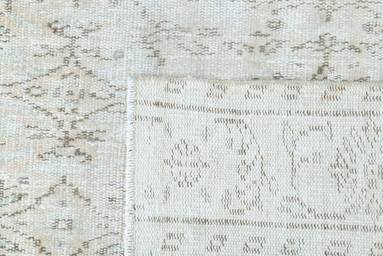 1960's Original Vintage Faded Green Beige Color Area Rug, Wool Oushak Carpet, Handmade Turkish Area Rugs, Living Room Decor, Bedroom Decor, Washable photo for sale