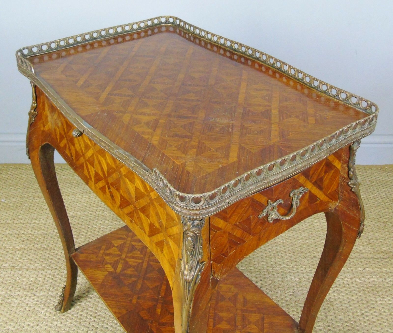 Beautiful 19th Century French Parquetry Table photo Furniture