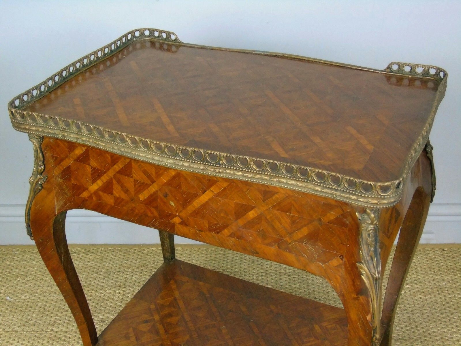 Furniture Beautiful 19th Century French Parquetry Table photo