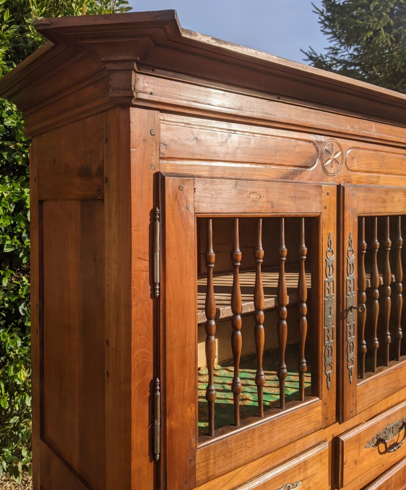 1950.0 Antique French Pantry Cabinet Fruitwood Provence photo