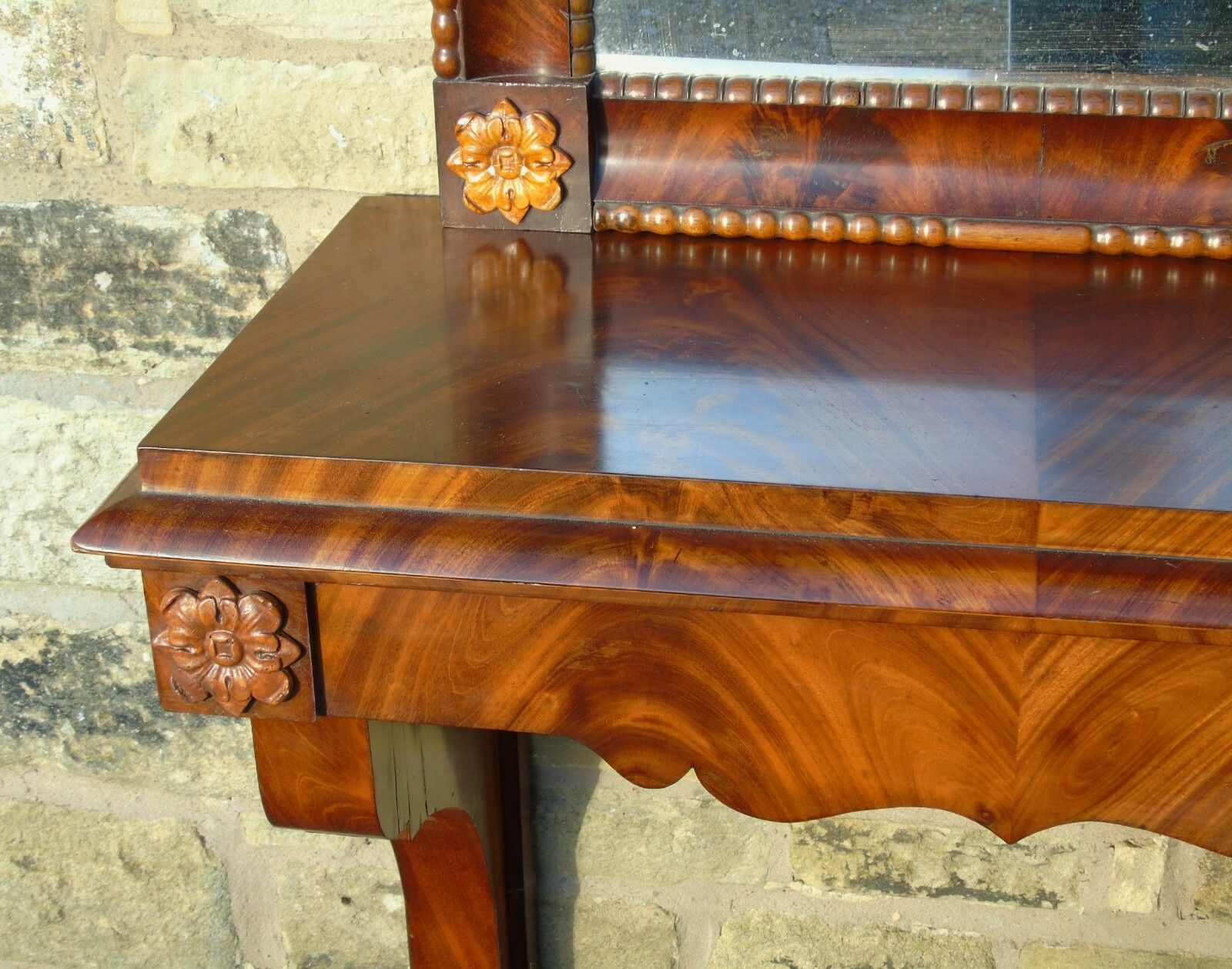 19th Century French Mahogany Console Table & Mirror En Suite. photo vinterior