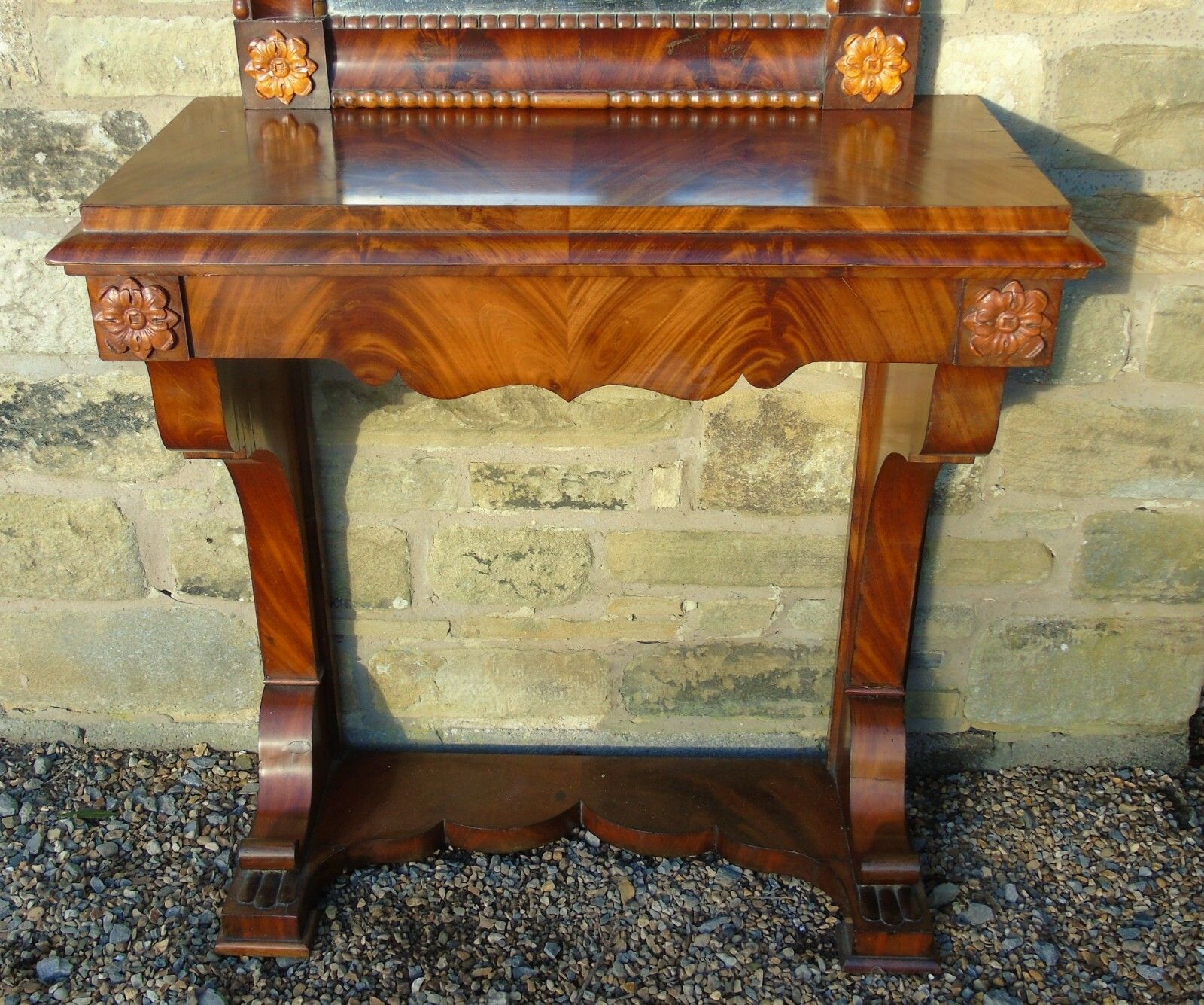 19th Century French Mahogany Console Table & Mirror En Suite. photo buy
