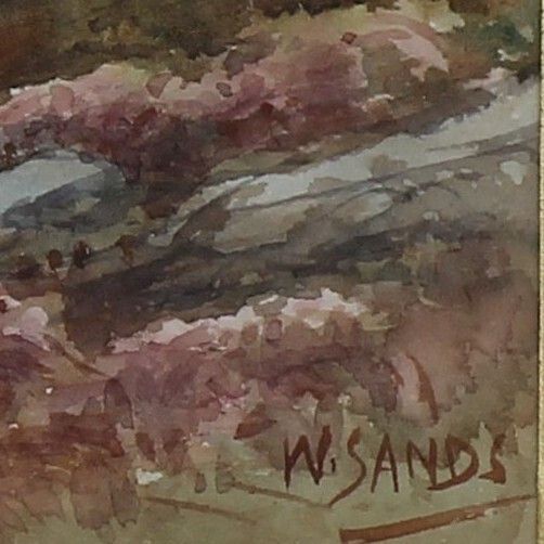 Watercolour By Thomas Herbert Victor. Loch Lubnaig. Signed W. Sands photo for sale