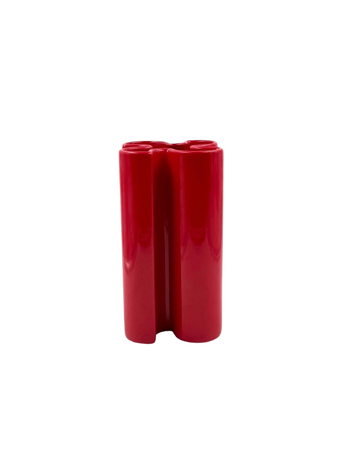 Franco Bettonica, Space Age Rare Red Ceramic Vase, Gabbianelli Italy Ca. 1970 photo vinterior