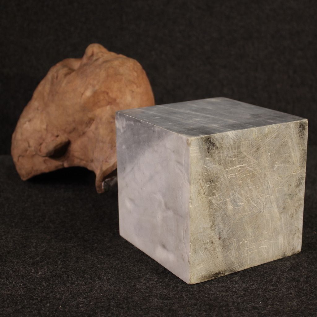 photo furniture Terracotta Sculpture With Marble Base From The 20th Century