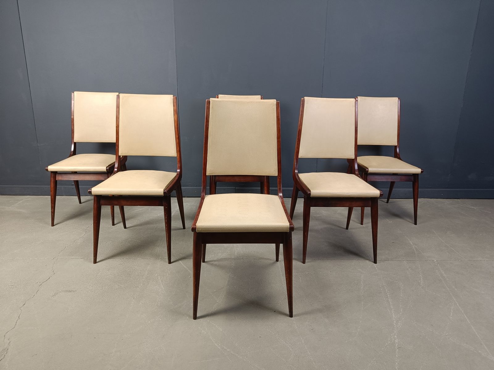 photo furniture Mid Century Italian Dining Chairs, 1950s   Set Of 6