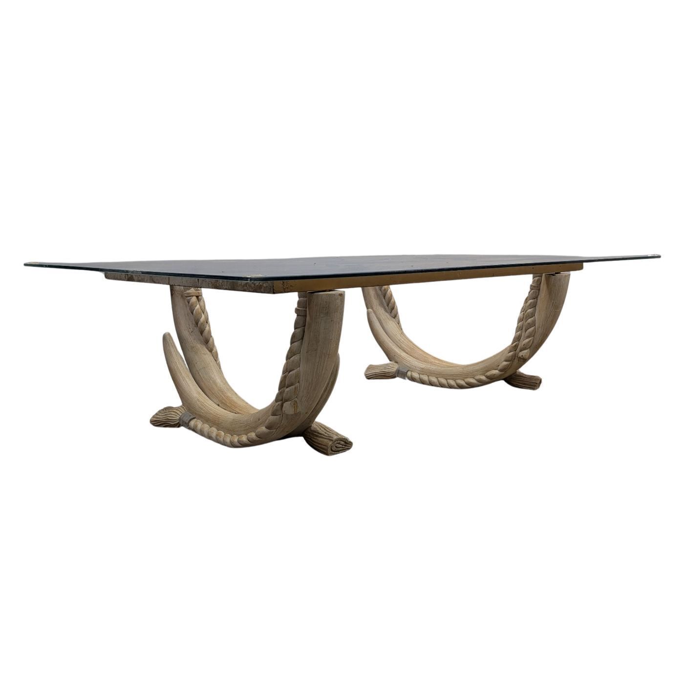 80s Wooden Tusk Coffee Table, 1980s