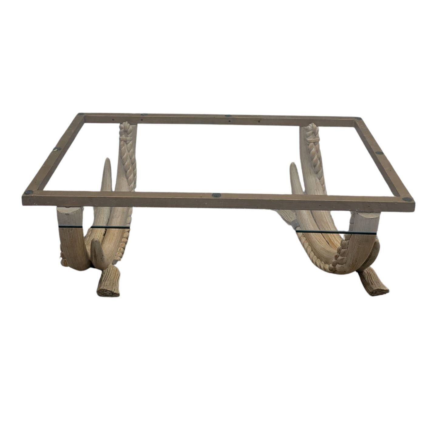 80s Wooden Tusk Coffee Table, 1980s photo for sale
