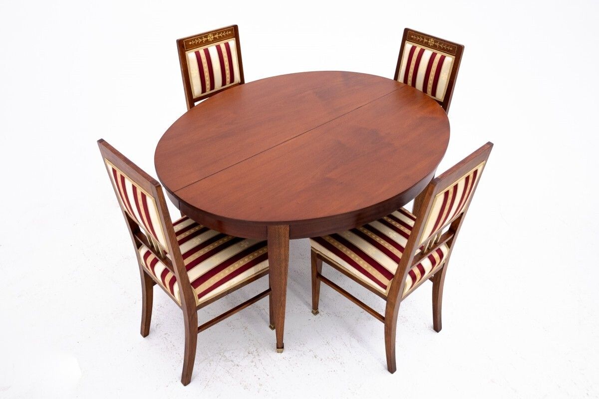 Table With Chairs In Empire Style, France. After Renovation. photo Furniture