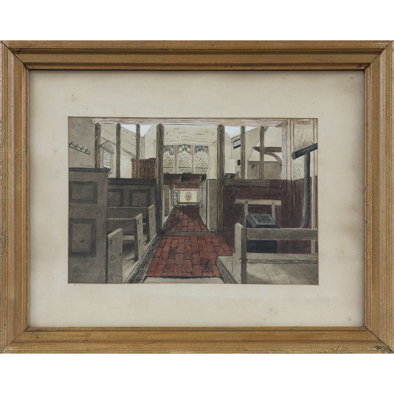 Unsigned Watercolour Of Dale Abbey Church