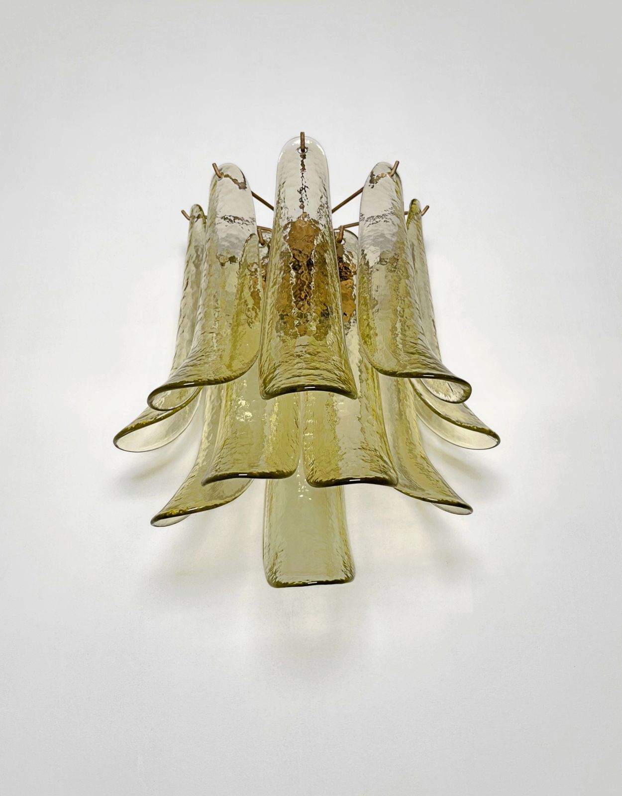 photo buy Pair Of Vintage Italian Murano Wall Lights   Mazzega   10 Green Glasses