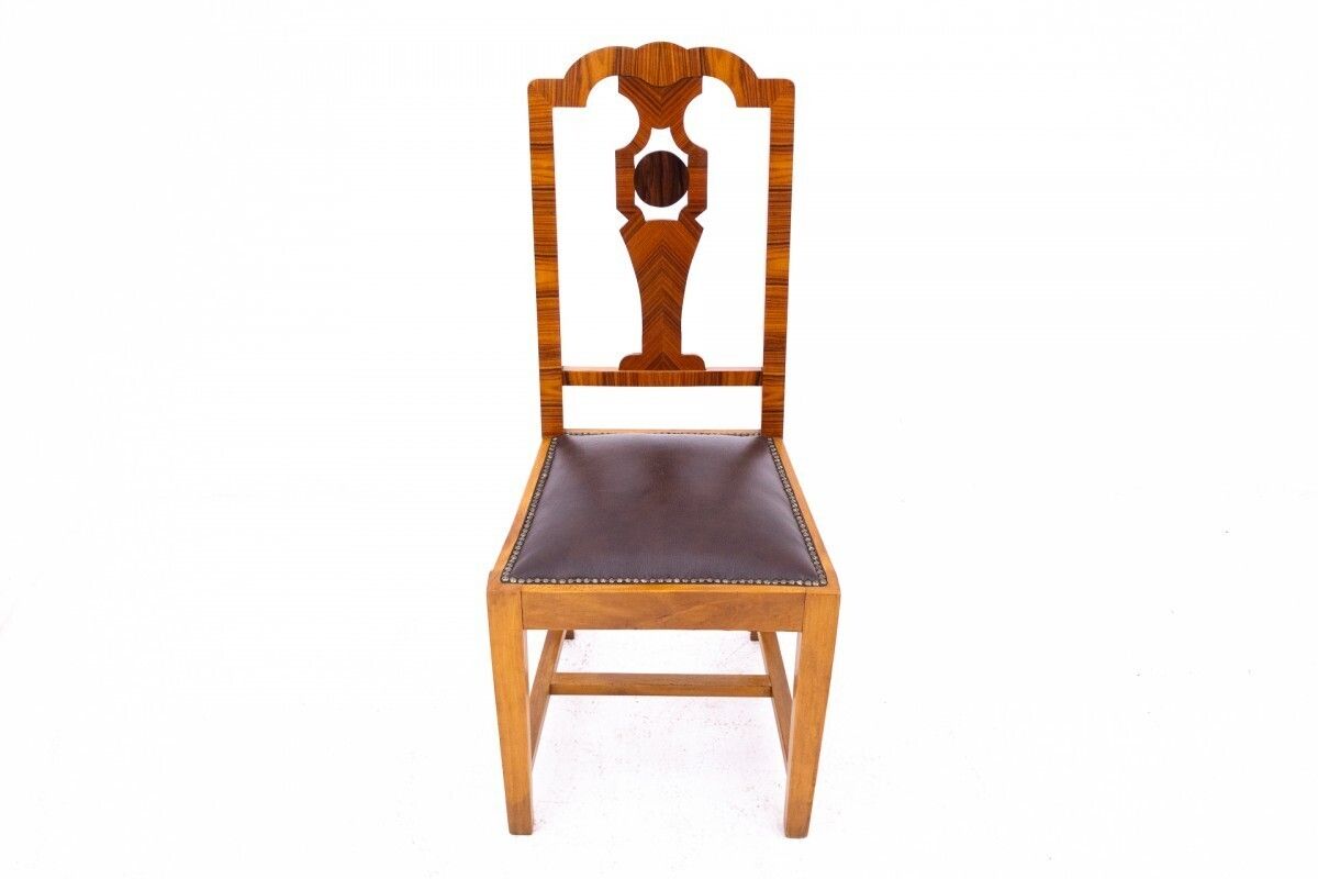 Round Table With Chairs In Art Deco Style, Poland, 1940s. photo Furniture