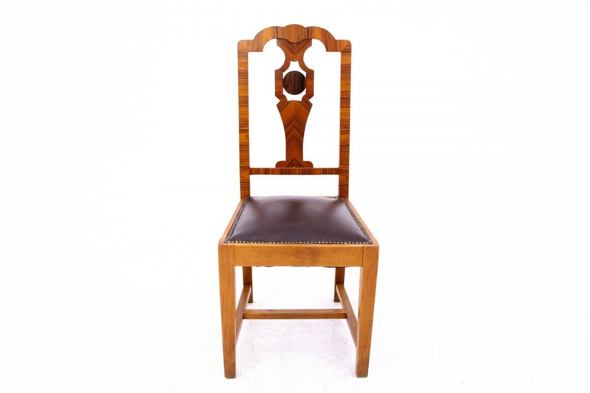 Round Table With Chairs In Art Deco Style, Poland, 1940s. photo 2337.0