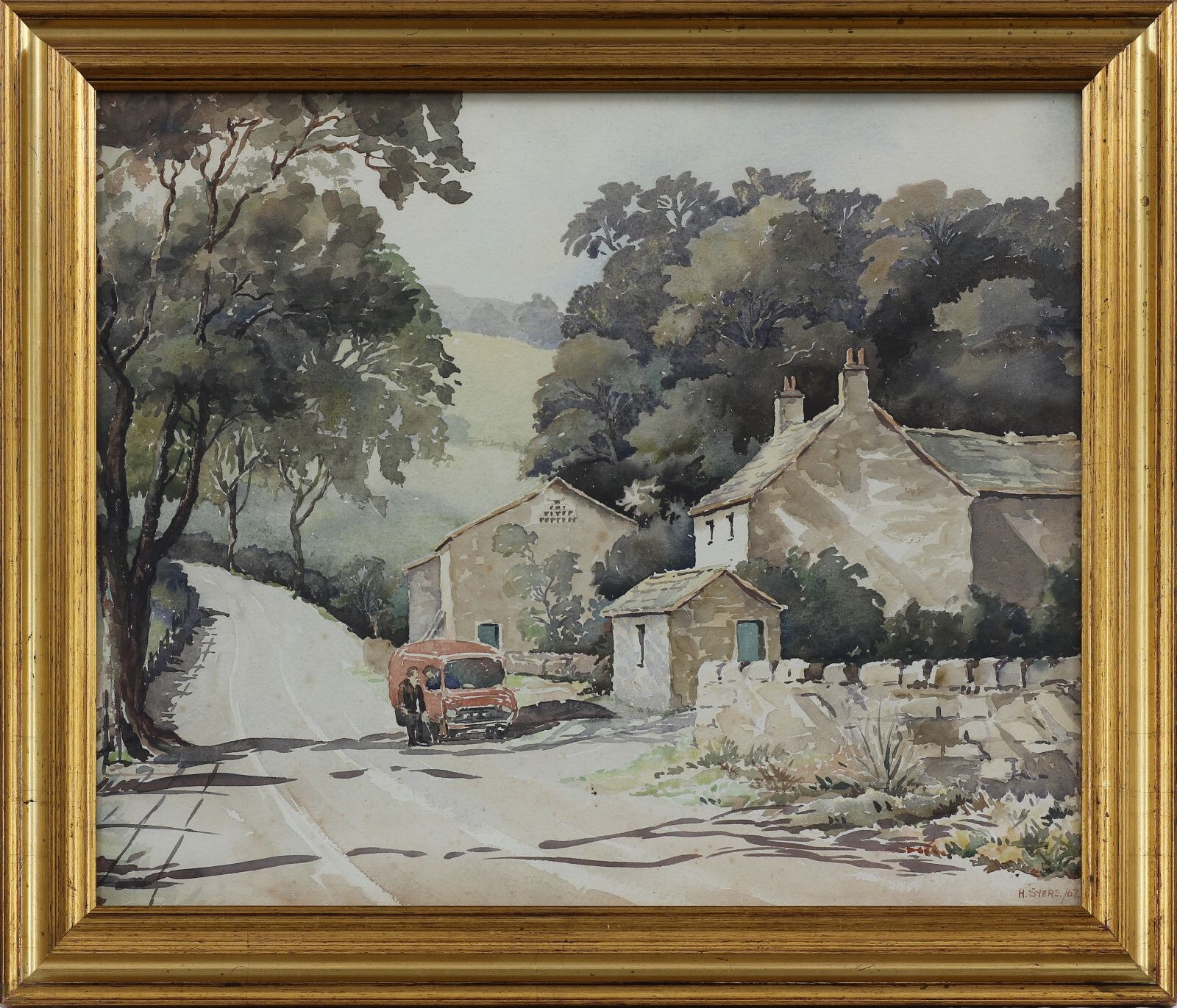 Watercolour By Hervy Syers.  A Farmhouse In Pendle photo Art