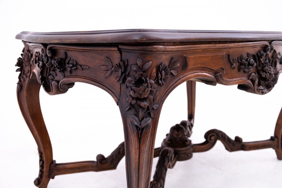 Furniture Richly Carved Table   Coffee Table, France, Late 19th Century. After Renovation. photo
