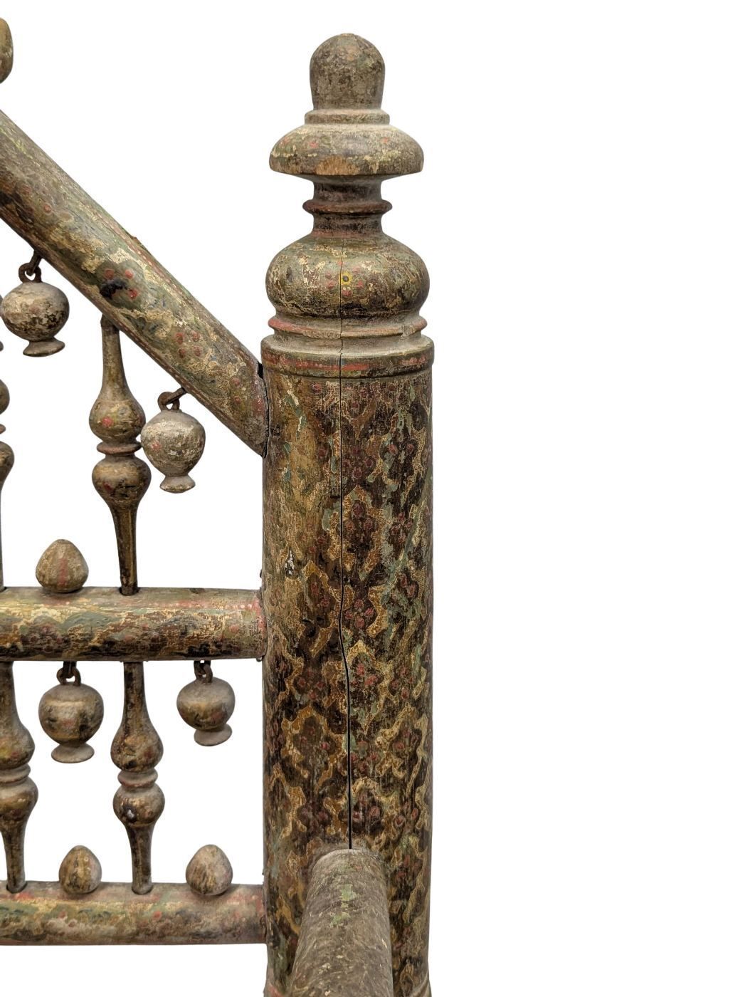 photo furniture Pair Of 19th Century Indian Armchairs In Polychrome Wood