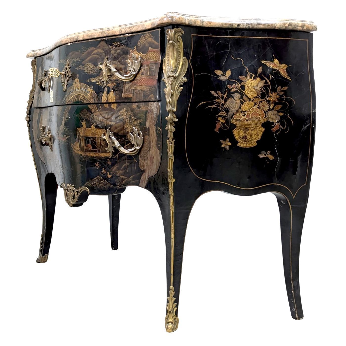 19th Century Chest Of Drawers In Coromandel Lacquer photo for sale