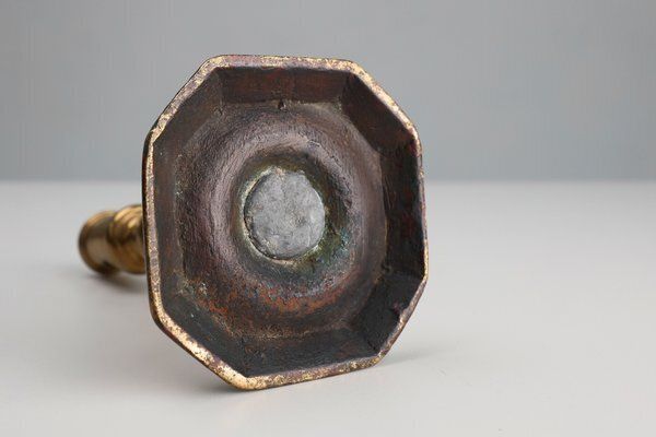photo for sale Antique French Haute Epoque Copper Candlestick