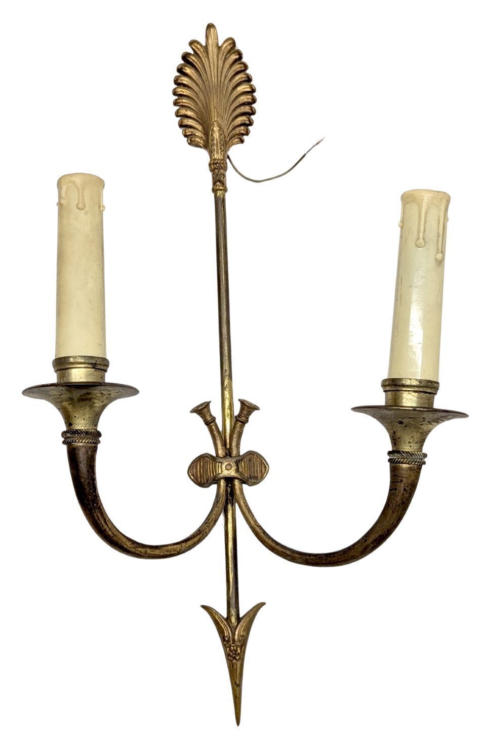 Pair Of Gilt Bronze Wall Sconces, Louis XVI Style, France, Circa 1920 photo for sale