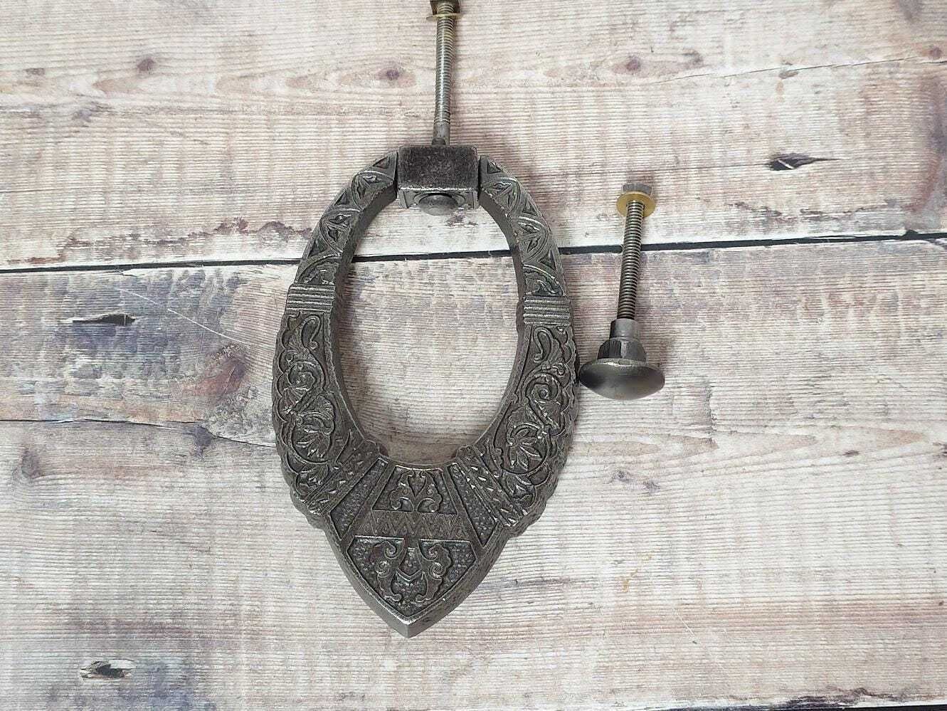 Victorian Cast Iron Door Knocker, 1880s Iron Door Knocker, Antique Cast Iron Doorknocker photo 130.0