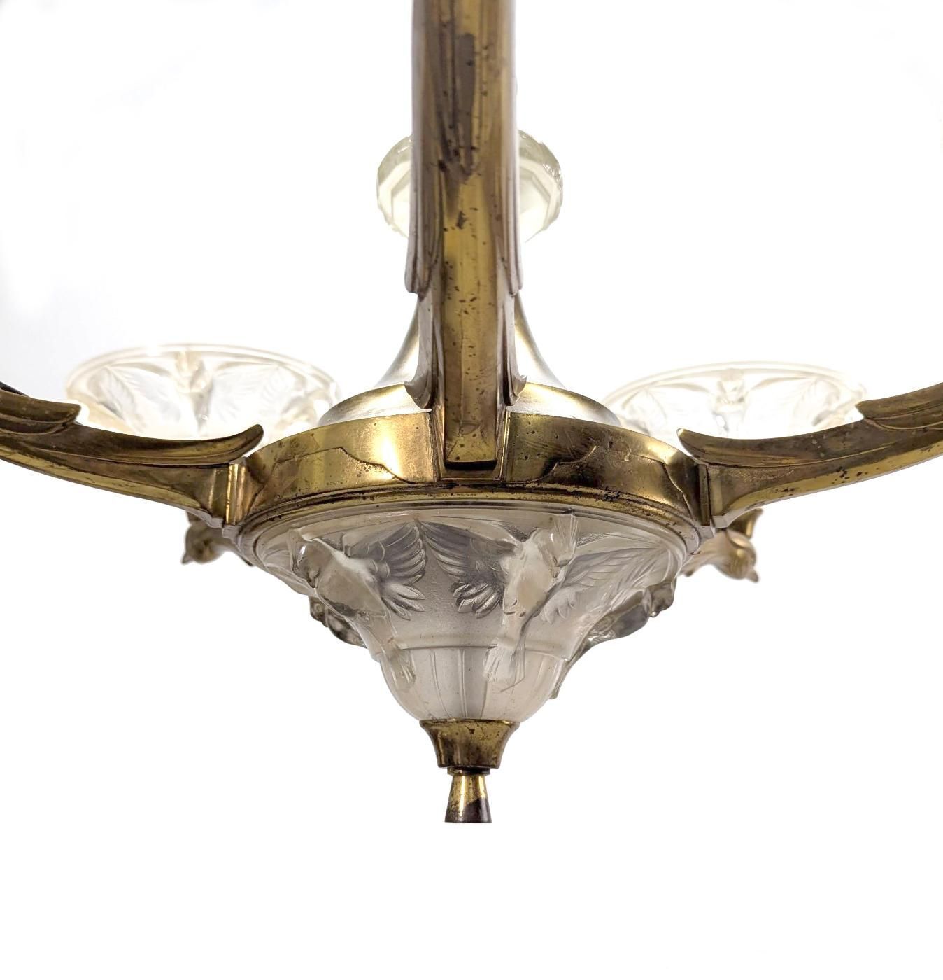 Boris Lacroix Art Deco Molded Glass Chandelier photo 3148.0