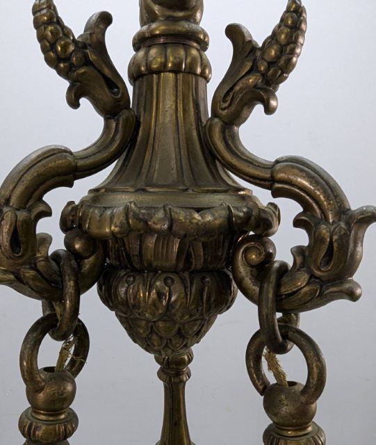 Monumental Chandelier In Patinated Bronze And Alabaster – Mythological Decor photo vinterior