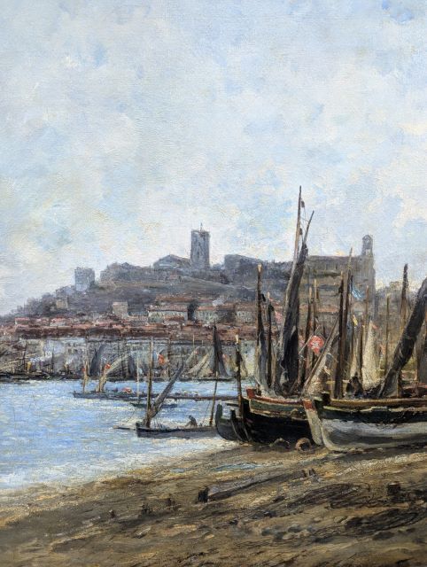 View Of Cannes, H. Guilmard, 1882 – Oil On Canvas photo Art