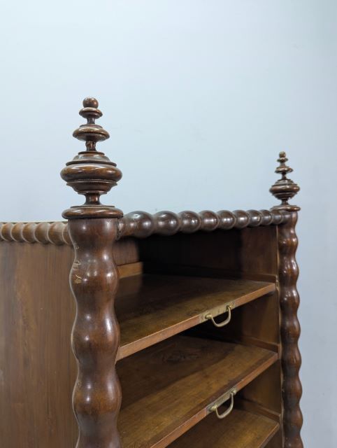 Turned Wooden Music Or Sheet Music Cabinet, Late 19th Century photo for sale
