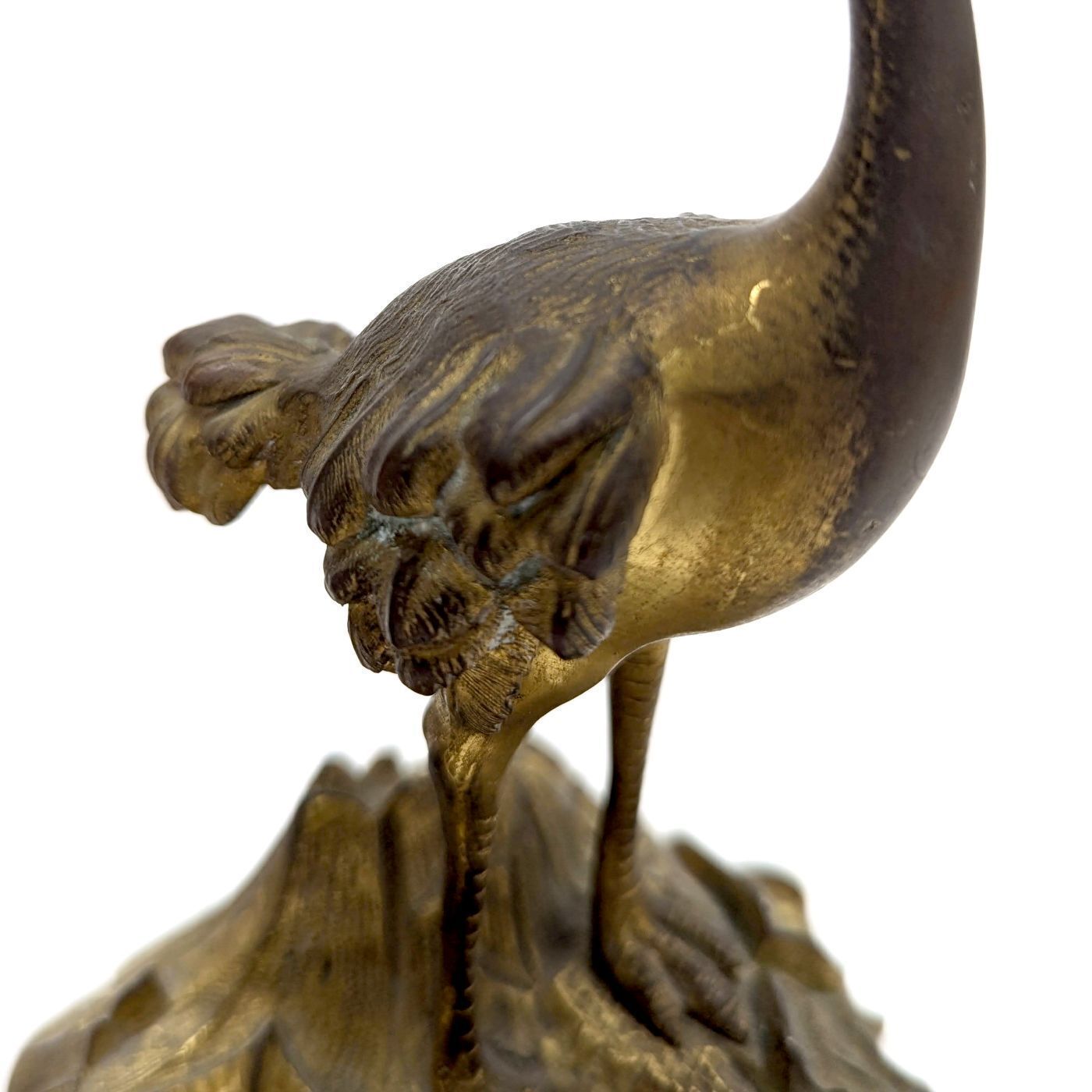 Pair Of 19th Century Gilt Bronze Candlesticks With Ostriches photo buy