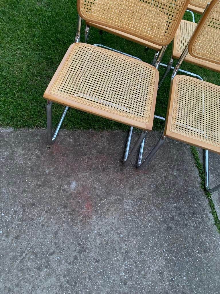 Mid Century Modern Italian Marcel Breuer B32 Cesca Chair, 70s Set Of 8 photo Furniture
